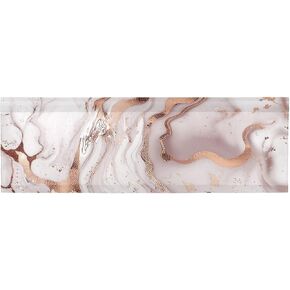 Qilmy Rose Gold Marble Valance Curtains for Kitchen or Bathroom,Valances Window Treatment Rod Pocket Drape 54x18inch Light Filtering Living Room Bedroom Decor