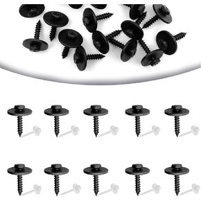 10Pcs Metal Black Car Screw Body Bumper Hood Retainer Clips A15100800ux0092