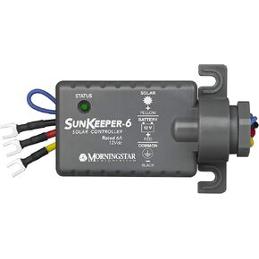 Morningstar SunKeeper 6A PWM Solar Charge Controller (SK-6) - Intelligent Solar Panel Regulator, Supports 12V Batteries, IP65 Outdoor Panel Control, HAZLOC Rated, 5 Year Warranty - Designed in USA