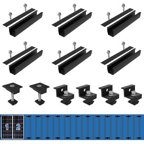 Solar Panel Mount Solar Panel mounting Brackets Z Brackets Lightweight Aluminum 12CM, for Solar Panel Bracket, trapezoidal Plate Flat roof mounting photovoltaic Accessory kit (6 Pieces)