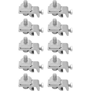 Solar System Grounding Clips, Pack of 10 Solar Panel Mounting System Grounding Clip Lug Bracket Clamps Set Solar Panel Photovoltaic Support Parts for Bare Wire and Pipe