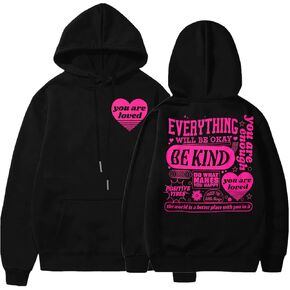TAOHONG You Are Loved Women's Graphic Hoodies Preppy Sweatshirts Mental Health For Teen Girls Drawstring Pullover Tops