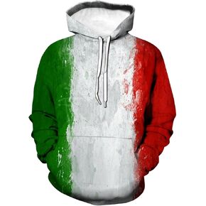 Italian Flag Hoodie 3D Printing Casual Sweatshirt Pullove