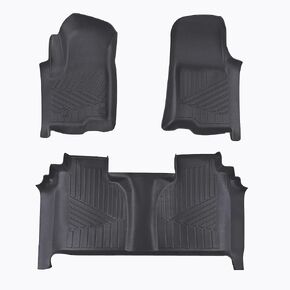 Tyrex Floor Mats Fit for 2019-2025 Chevrolet Silverado 1500 / GMC Sierra 1500 Crew Cab with Rear Underseat Storage Box, Front and Rear Row, TPE All Weather Floor Mats