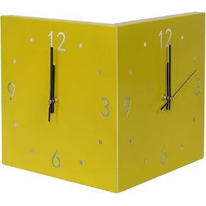 Double Sided Corner Clock, Made of Metal Material, Square Digital Clock, Silent Quartz Movement, with LED Light Strip, Decorated on The Living Room, Bedroom, and Study Walls (White)