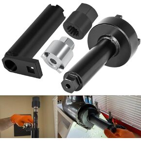 91-61069 Bearing Carrier Retainer Nut Wrench Tool & 91-31107T Shift Shaft Bushing Tool & 91-43506 Drive Shaft Bearing Threaded Wrench Tool and 91-56775T Adapter Tool, Black