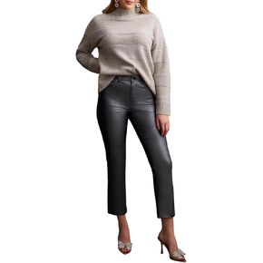 Tribal Women's Sophia Curvy Metallic Straight Leg Jeans