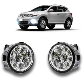 LED Fog Light For Nissan Murano 2009-2014 Pair Bumper Fog Light Driving Lamp Replacement Fog Light Assemblies,55W 6000k White,Plug and Play,Pack of 2
