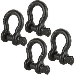 4 Pack 1/2" D Ring Shackles with 5/8" Screw Pin, 2.0 Ton (4,000 lbs) Capacity Clevis Shackle Heavy Duty Shackles for Jeep, Truck, SUV, Trailer, ATV, UTV