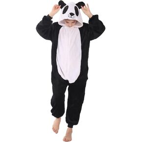 Animal Hooded Onesie Costume for Kids Adults Boys Girls Halloween Easter Mens Womens Cosplay Outfit Kit Happy Panda