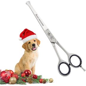 Dog Grooming Scissors, Curved Scissor for Dog Grooming and Cats, Pet shears for Trimming Face & Paws, 7 In Curved Blade