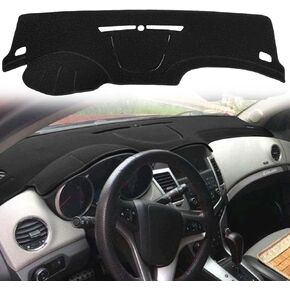 Dashboard Cover Dash Cover Mat Pad Carpet Custom Fit for Chevy Chevrolet Cruze 2008-2015 (Black) J237