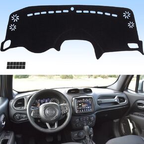 Dashboard Dash Cover Flannel Dash Mat Custom Compatible with 2015-2023 Jeep Renegade, Anti-Glare, Anti-Reflection, No Peculiar Smell