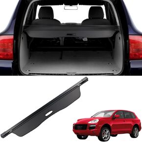 Marretoo for Porsche Cayenne Cargo Cover 2003-2010 for Porsche Cayenne Accessories Black Retractable Factory Style SUV Trunk Cover Cargo Security Shade Trunk Cover