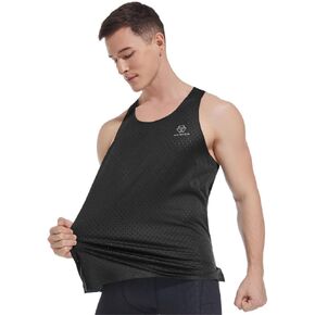 Men's Seamless Running Tank Tops Ultra Lightweight Marathon Singlets Breathable Race Vests Quick Dry Sleeveless Shirt