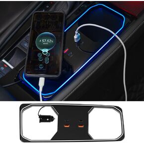 Car Hub Docking Station for Honda Accord 2023 2024 2025 10th gen USB Type-C Fast Charger (4-in-1) Auto Interior Center Console LED Ambient Light Accessories Cigarette Lighter Decoration Phone