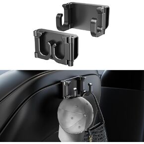 2Pack Car Seat Headrest Hook for Tesla Model Y Model 3 Accessories 2024 2023 2022 2021,Purse Coat Holder Car Rear Seat Hooks, Automotive Hanger Back Seat Organizers (Folding 4-in-1 Hook 2pcs)