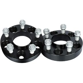 IRONTEK 1in Hubcentric الفواصل 5x114.3mm (70.5mm Bore، 14x1.5 ترصيع) 5x4.5 عجلة الفواصل محول 25mm يناسب 2015-2021 لفورد موستانج أسود 2 قطعة