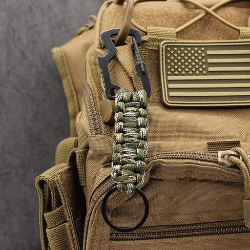 Elite Survival Keychain made from Paracord - Carabiner, Keyring, and Bottle Opener - Outdoors, Emergency, & Camping Accessory in Saudi Arabia