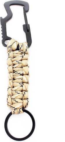 Elite Survival Keychain made from Paracord - Carabiner, Keyring, and Bottle Opener - Outdoors, Emergency, & Camping Accessory in Saudi Arabia