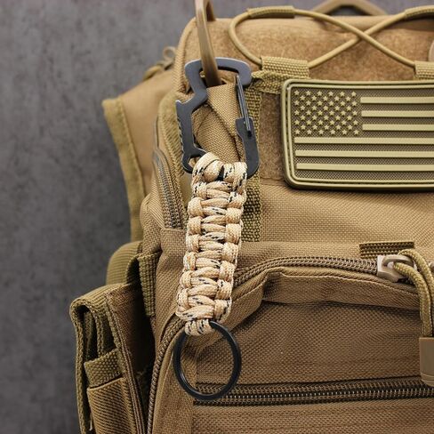 Elite Survival Keychain made from Paracord - Carabiner, Keyring, and Bottle Opener - Outdoors, Emergency, & Camping Accessory in Saudi Arabia