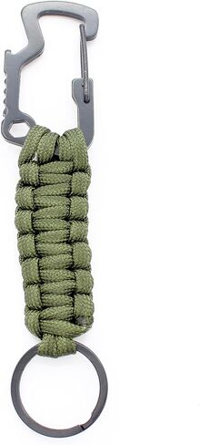 Elite Survival Keychain made from Paracord - Carabiner, Keyring, and Bottle Opener - Outdoors, Emergency, & Camping Accessory in Saudi Arabia