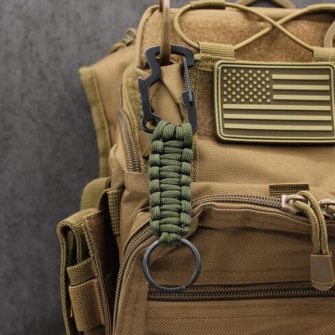 Elite Survival Keychain made from Paracord - Carabiner, Keyring, and Bottle Opener - Outdoors, Emergency, & Camping Accessory in Saudi Arabia