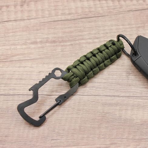 Elite Survival Keychain made from Paracord - Carabiner, Keyring, and Bottle Opener - Outdoors, Emergency, & Camping Accessory in Saudi Arabia