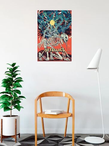 BUY ART FOR LESS Officially Licensed Metallica Grand Forks Skeleton Crawl 24 x 36 Inch Art Poster - Decorative Print - Poster Paper - Ready to Frame in Saudi Arabia