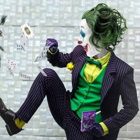 أقنعة الهالوين اللاتكس للرجال من Aolamegs، قناع ابتسامة مع شعر أخضر للبالغين، أزياء تنكرية للمهرج، وملابس الحديقة، ودعامات الحفلات في الفناء (JK24) in Kuwait