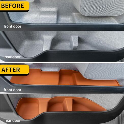 Door Side Storage Tray Compatible with 2022-2025 Ford Maverick Side Door Storage Box Door Organizer Phone Pocket Silicone Front & Rear 4PCS Maverick Accessories (Black) in Saudi Arabia