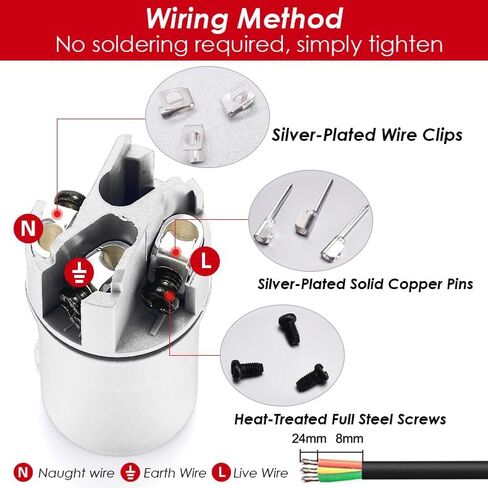 4-Pack 3-Pin AC PowerCon Male Connectors، ABS متين مقاوم للهب، تركيب سريع للتوصيل والتشغيل، نقل طاقة مستقر، مقاومة عالية للتآكل، مثالية لأضواء الشعاع/المسرح in Kuwait