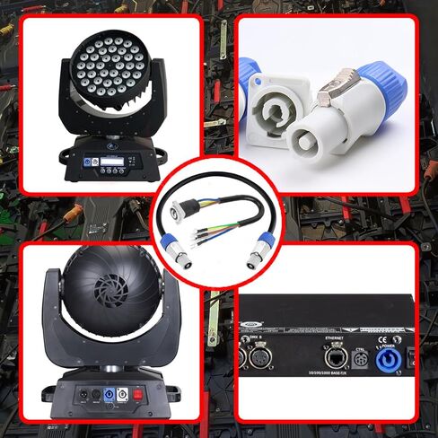 4-Pack 3-Pin AC PowerCon Male Connectors، ABS متين مقاوم للهب، تركيب سريع للتوصيل والتشغيل، نقل طاقة مستقر، مقاومة عالية للتآكل، مثالية لأضواء الشعاع/المسرح in Kuwait