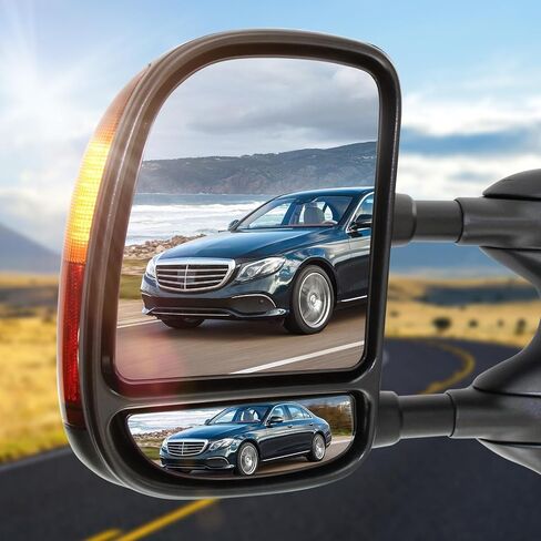 BDFHYK Passenger Right Side Upper Mirror Glass Compatible With F-250 350 450 550, Econoline, Excursion, E-Series Side View Exterior Mirror(Right Upper) in Saudi Arabia