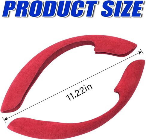 BESULEN Car Steering Wheel Cover, 2PCS Segmented Steering Wheel Protector, Non-Slip and Safe Car Wheel Protector for Men Women, Car Interior Accessories Universal Fit for Most Cars SUVs（Red） in Saudi Arabia