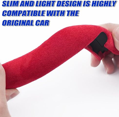 BESULEN Car Steering Wheel Cover, 2PCS Segmented Steering Wheel Protector, Non-Slip and Safe Car Wheel Protector for Men Women, Car Interior Accessories Universal Fit for Most Cars SUVs（Red） in Saudi Arabia