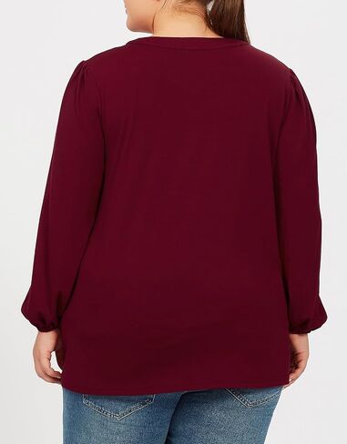 Moon Wood Plus Size Tops for Women Tunic Fall Long Sleeve Blouses Casual Floral Printed V Neck Shirts Loose Fit in Kuwait