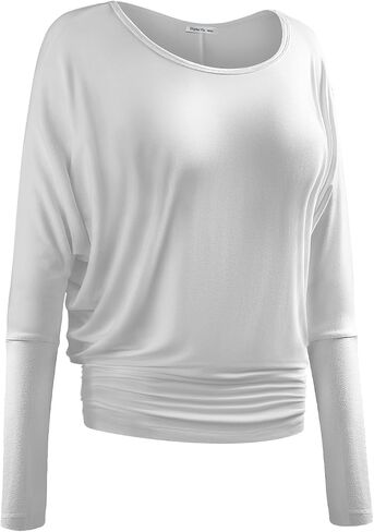 Women's Boat Neck Long Sleeve BatWing Dolman Top Premium Shirt in Saudi Arabia