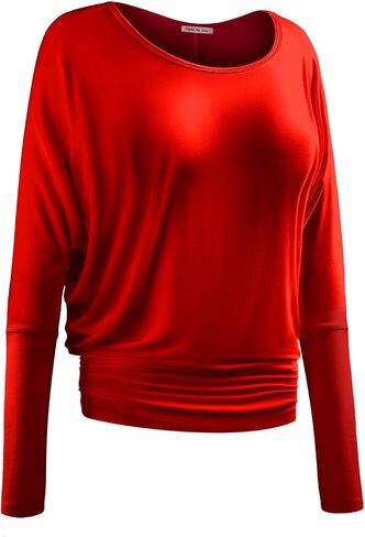 Women's Boat Neck Long Sleeve BatWing Dolman Top Premium Shirt in Saudi Arabia