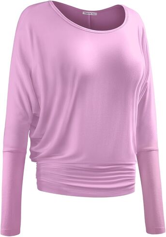 Women's Boat Neck Long Sleeve BatWing Dolman Top Premium Shirt in Saudi Arabia