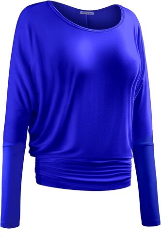 Women's Boat Neck Long Sleeve BatWing Dolman Top Premium Shirt in Saudi Arabia