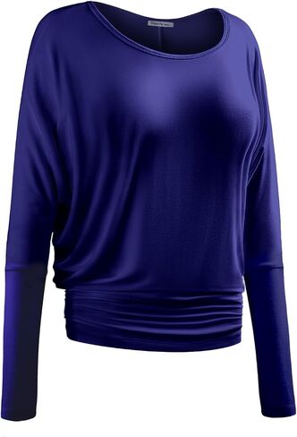 Women's Boat Neck Long Sleeve BatWing Dolman Top Premium Shirt in Saudi Arabia