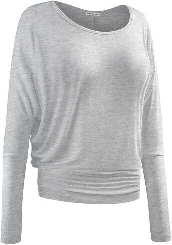 Women's Boat Neck Long Sleeve BatWing Dolman Top Premium Shirt in Saudi Arabia