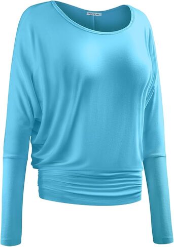 Women's Boat Neck Long Sleeve BatWing Dolman Top Premium Shirt in Saudi Arabia