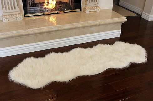 Nouvelle Legende® Faux Fur Sheepskin Premium Rug Duo (23 in. X 73 in.) White in Saudi Arabia