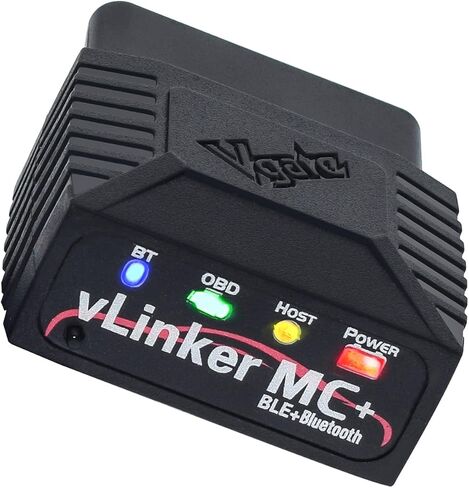 V-gate vLinker MC+ OBDII Bluetooth Adapter Car Wireless OBD2 Scanner All Systems Diagnostic Scan Tool and Code Reader Clear Faults Hacker-Proof for iOS, Android &Windowns in Saudi Arabia