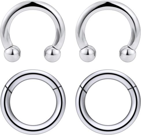 8G 6G 4G 2G Septum Ring Ear Gauges Earrings PA Ring Hypoallergenic 316L Surgical Steel Septum Nose Rings Hoops CBR Body Piercing Jewelry for Women Men Inner Diamond 12mm 14mm 16mm in Saudi Arabia