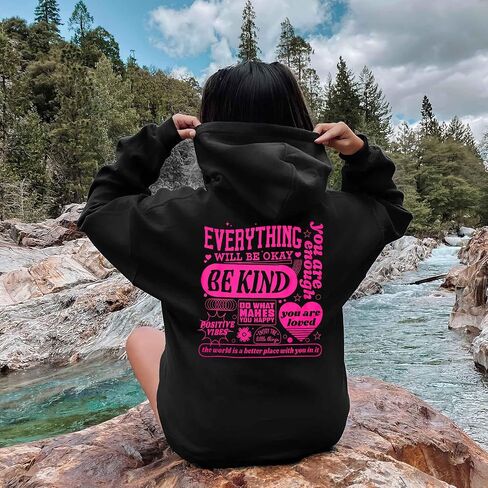 TAOHONG You Are Loved Women's Graphic Hoodies Preppy Sweatshirts Mental Health For Teen Girls Drawstring Pullover Tops in Saudi Arabia