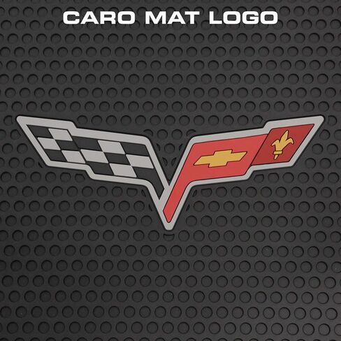 Lloyd Mats Heavy Duty Signature Rubber All Weather Floor Mats for Corvette C6 2005-2007.5 (Post Fastener) (2PC - Fronts, Black) in Kuwait