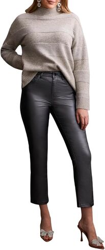 Tribal Women's Sophia Curvy Metallic Straight Leg Jeans in Kuwait